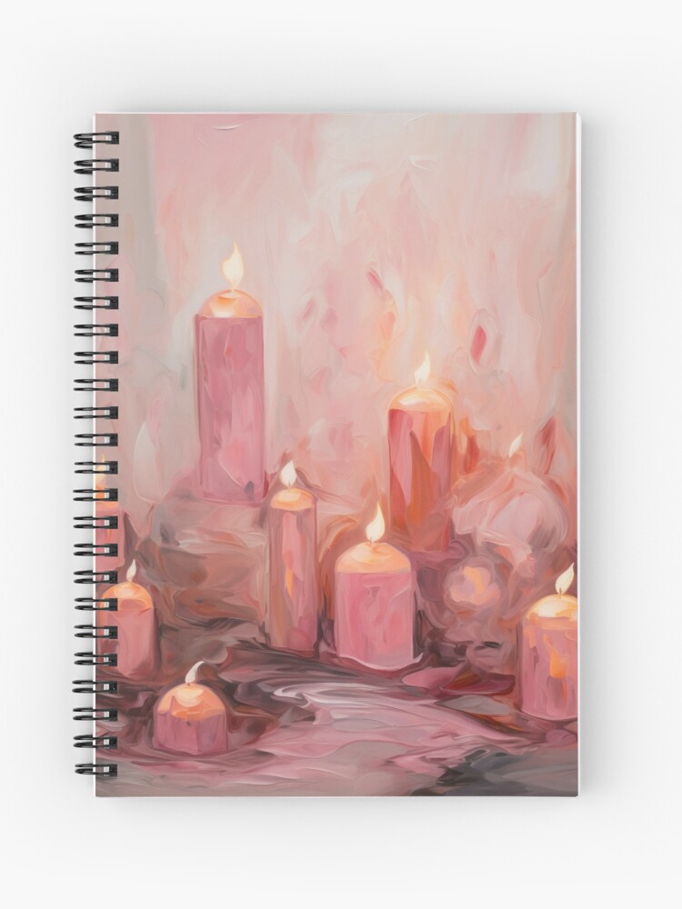 Coquette aesthetic vintage painting of pink candles Spiral