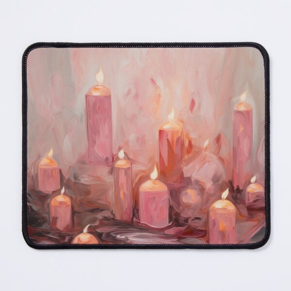 Item preview, Coquette aesthetic vintage painting of pink candles designed and sold by Coquette Art.