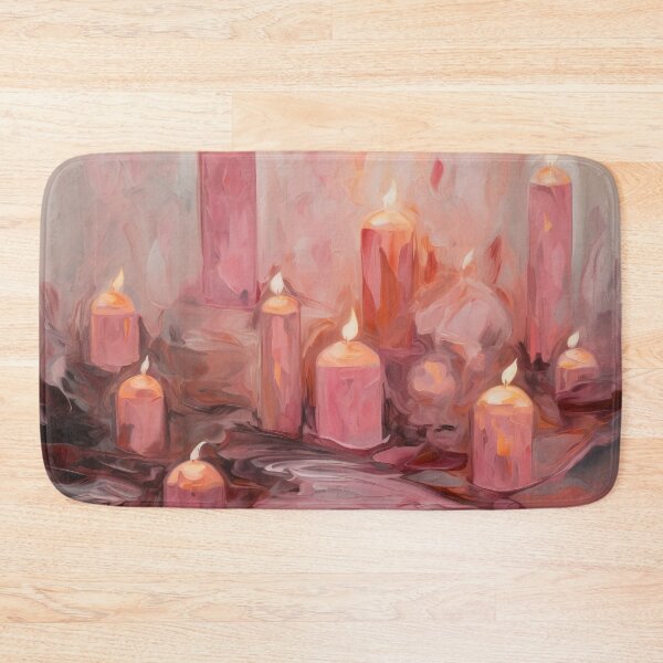 Item preview, Coquette aesthetic vintage painting of pink candles designed and sold by Coquette Art.