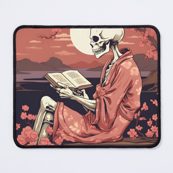 Item preview, Enchanted Skeleton Immersed in the Joy of Reading - Reading Cartoon Characters designed and sold by Ordinary Life Works.