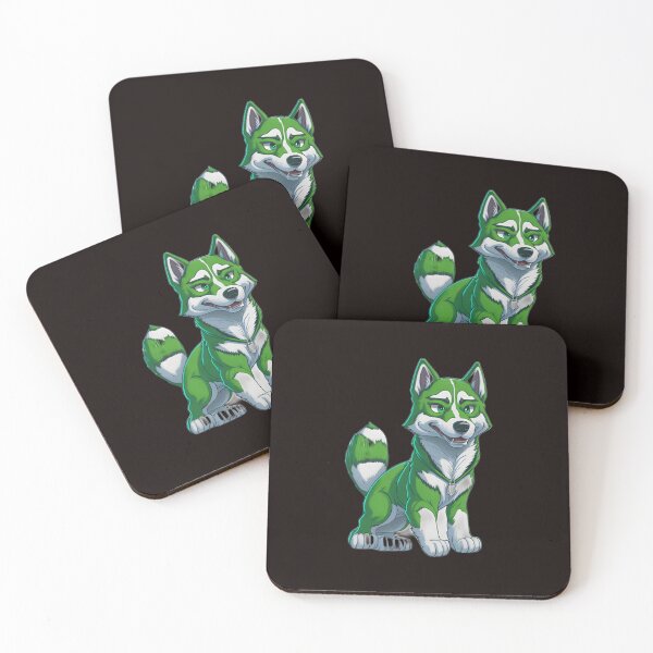 Item preview, Green Cartoon Husky Dog designed and sold by ALEXJACKSONS.