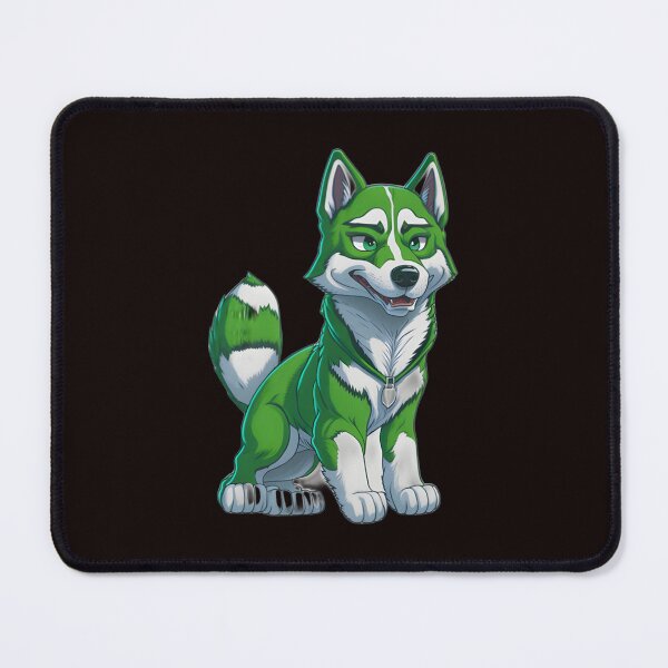 Item preview, Green Cartoon Husky Dog designed and sold by ALEXJACKSONS.