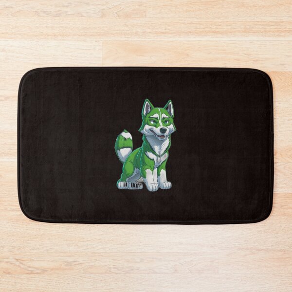 Item preview, Green Cartoon Husky Dog designed and sold by ALEXJACKSONS.