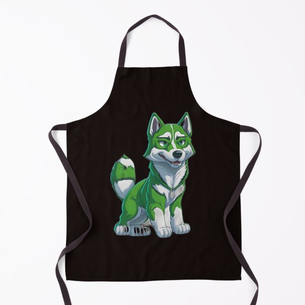 Item preview, Green Cartoon Husky Dog designed and sold by ALEXJACKSONS.