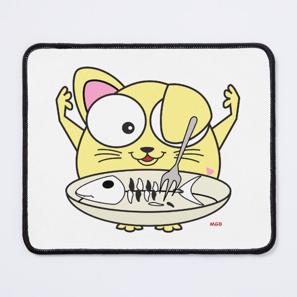 Item preview, Pusa eating fish designed and sold by MalikhainDesign.