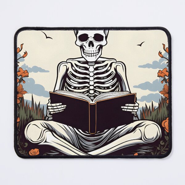 Item preview, Enchanted Skeleton Immersed in the Joy of Reading - Reading Cartoon Characters designed and sold by Ordinary Life Works.