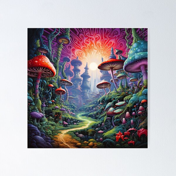 Mushroom Print Yoga Mat - Cosmic Drifters