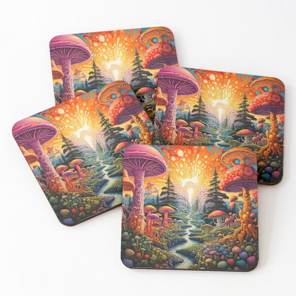 Item preview, Trippy Psychedelic Sunset Mushroom art designed and sold by jaredmcwhae.