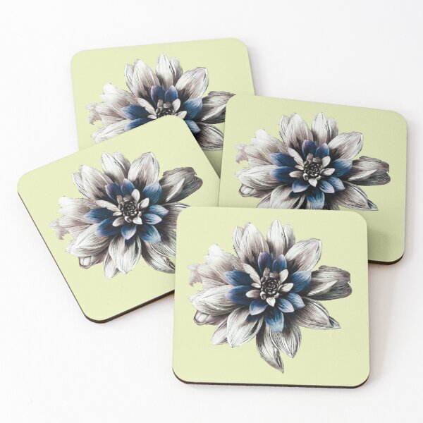 Item preview, Pastel Single Flower in Silver grey & blue Mixed sketch Paint Pattern Design designed and sold by Md Rashid  Hasan.