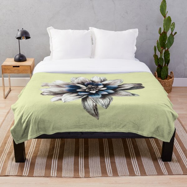 Item preview, Pastel Single Flower in Silver grey & blue Mixed sketch Paint Pattern Design designed and sold by Md Rashid  Hasan.