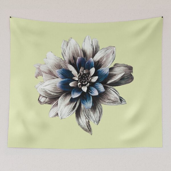 Item preview, Pastel Single Flower in Silver grey & blue Mixed sketch Paint Pattern Design designed and sold by Md Rashid  Hasan.