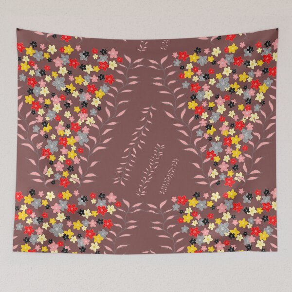 Item preview, Dusky Purple, red black and gold flowers designed and sold by SerahO.