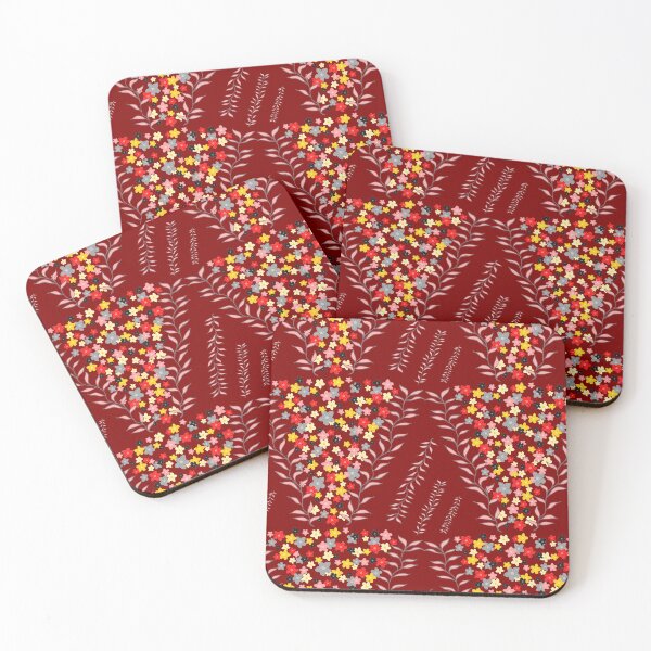 Item preview, Wine red black and gold flowers designed and sold by SerahO.