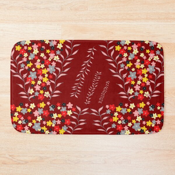 Item preview, Wine red black and gold flowers designed and sold by SerahO.
