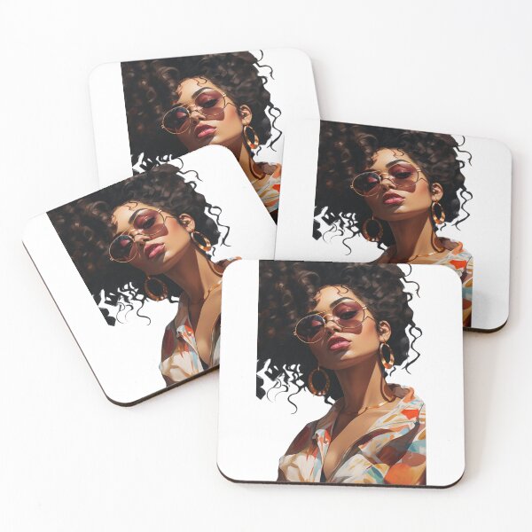 Item preview, Melanin essence - black woman dreadlocks retro cartoon ombré shades designed and sold by Black British  Designer - Photographer.
