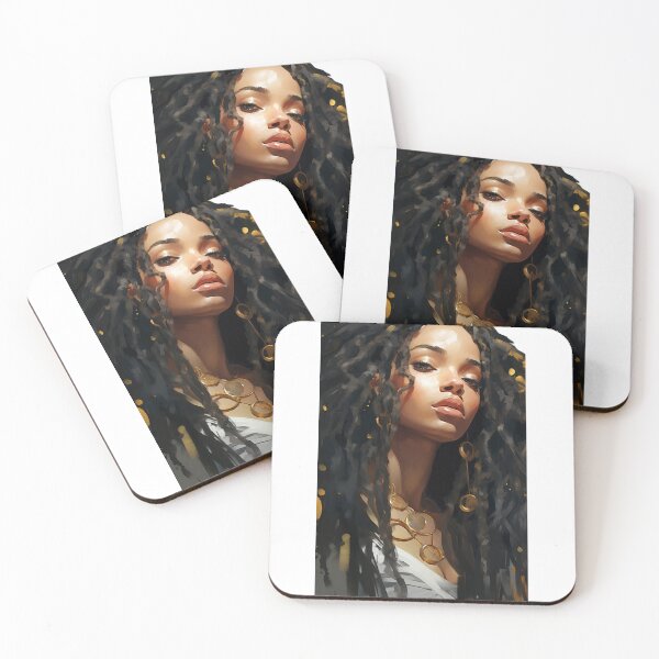 Item preview, Melanin essence - black woman dreadlocks retro cartoon ombré shades designed and sold by Black British  Designer - Photographer.
