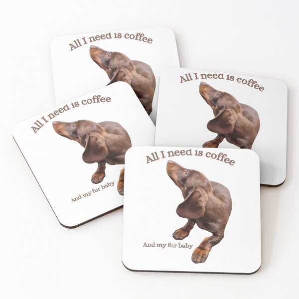 Artikelvorschau, Ich brauche nur Kaffee und mein Fellbaby. Mini-Dackelhund entworfen und verkauft von Debsgiftware Ward.