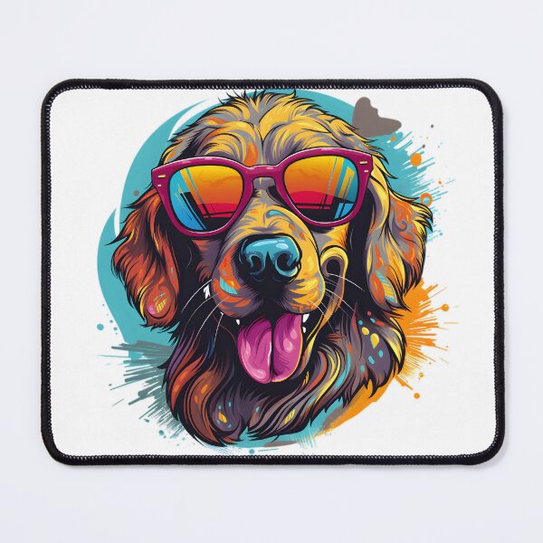 Item preview, Cute dog wearing glasses colourful background  designed and sold by Trendy-Artistry.