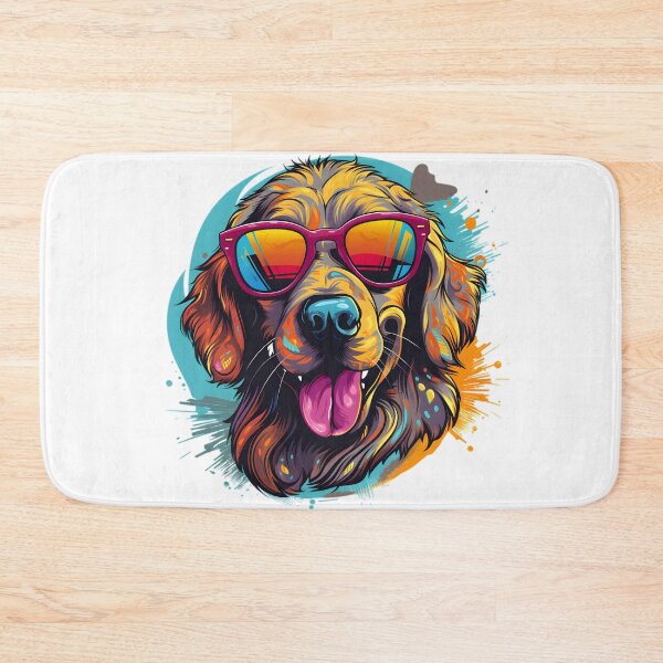 Item preview, Cute dog wearing glasses colourful background  designed and sold by Trendy-Artistry.