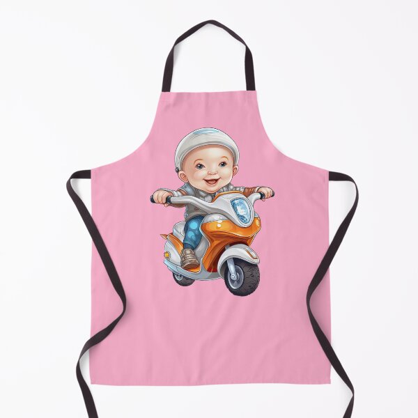 Item preview, Baby Riding an Orange Toy Scooter (pink background) designed and sold by TheTrendsDesk.
