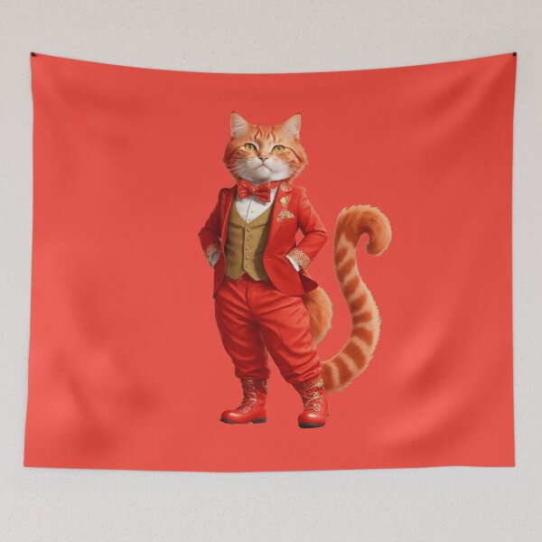 Item preview, Ginger cat in Red designed and sold by Glamalt.