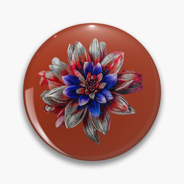 Item preview, Pastel Single Flower in Silver, red & blue Mixed sketch Paint Pattern Design designed and sold by Md Rashid  Hasan.
