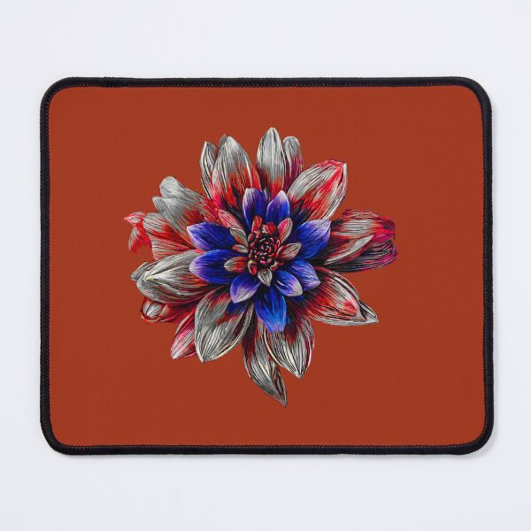 Item preview, Pastel Single Flower in Silver, red & blue Mixed sketch Paint Pattern Design designed and sold by Md Rashid Hasan.