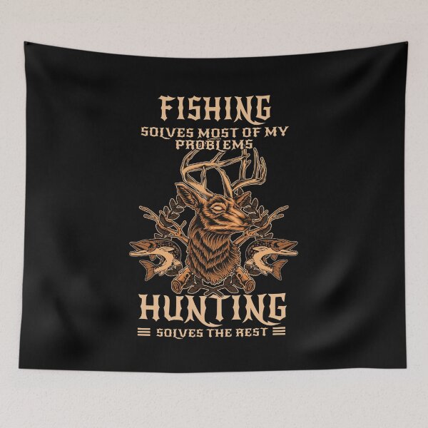 Item preview, Retro Fishing Solves Most Of My Problems Hunting Solves The Rest	 designed and sold by swkyhefrx97.