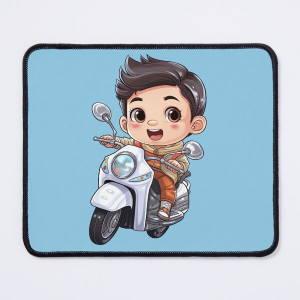 Item preview, A baby Riding a Silver Toy Scooter (light blue background) designed and sold by TheTrendsDesk.