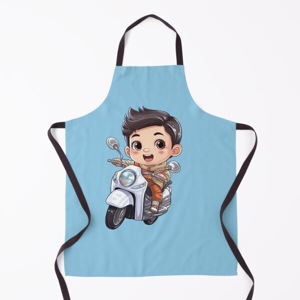 Item preview, A baby Riding a Silver Toy Scooter (light blue background) designed and sold by TheTrendsDesk.
