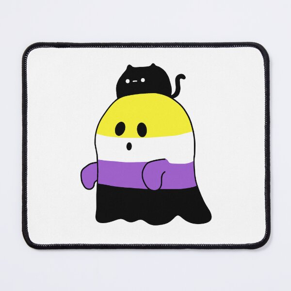 Item preview, Non Binary LGBTQ Pride Ghost Black Cat designed and sold by GM-666.