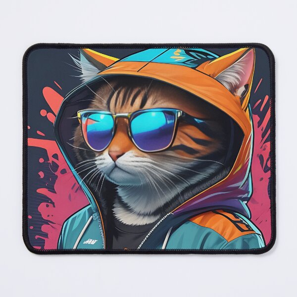 Item preview, illustration of cool cat wearing hood jacket formidable look designed and sold by Noppawat.