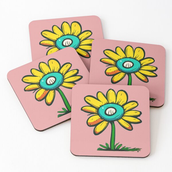 Item preview, Pastel Single Flower in Yellow tint & sky Blue Paint Pattern Design designed and sold by Md Rashid  Hasan.
