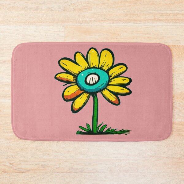 Item preview, Pastel Single Flower in Yellow tint & sky Blue Paint Pattern Design designed and sold by Md Rashid  Hasan.