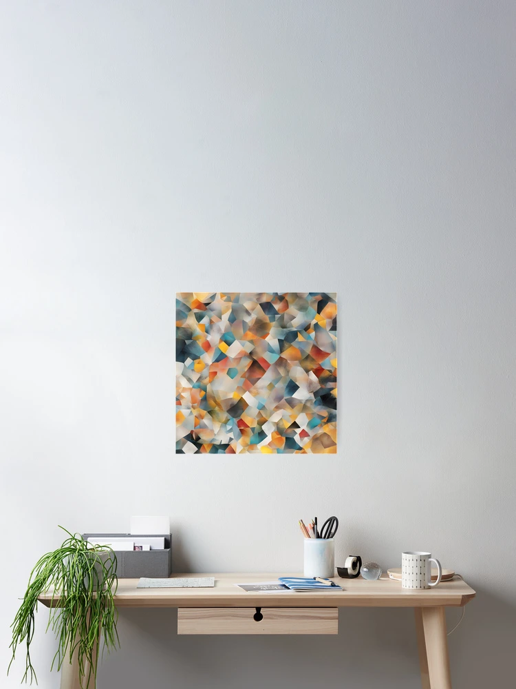Thumbnail 2 of 3, Poster, Subtle and Colorful Geometric Style Pattern designed and sold by RandomJunction.