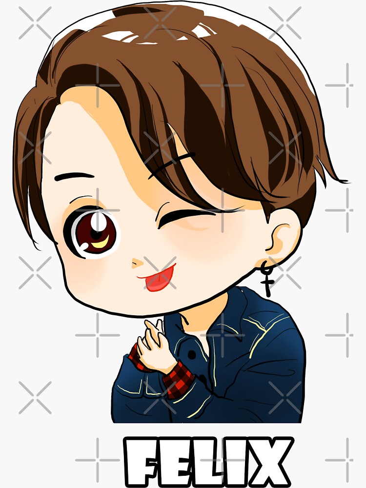 kpop stray kids felix chibi sticker by lysavn redbubble