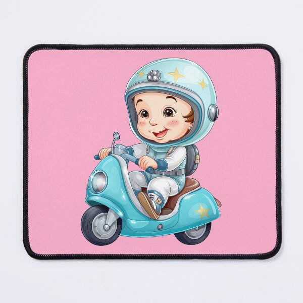 Item preview, A Baby Riding a Blue Toy Scooter (pink background) designed and sold by TheTrendsDesk.