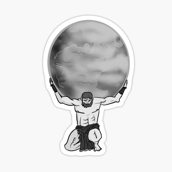 Item preview, Titan God Atlas Carrying the World Black and White designed and sold by Nik Koulogeorge.