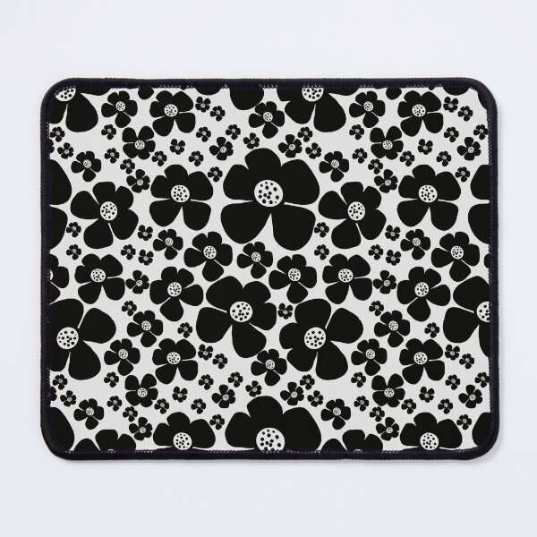 Item preview, Retro Black and White Floral Pattern designed and sold by Artistestella.