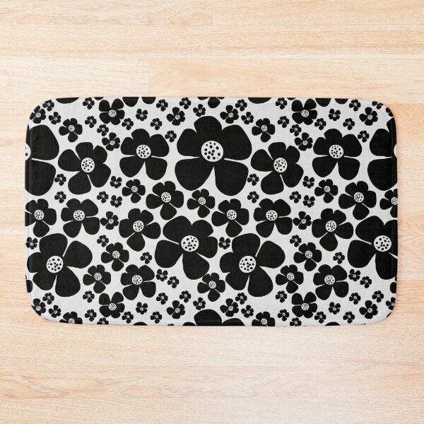 Item preview, Retro Black and White Floral Pattern designed and sold by Artistestella.