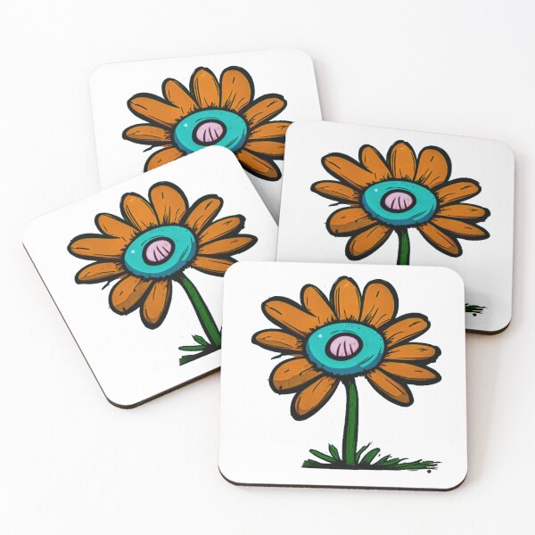 Item preview, Pastel Single Flower in Orange tint & sky Blue Paint Pattern Design designed and sold by Md Rashid  Hasan.