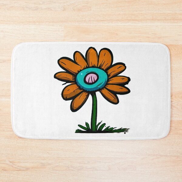 Item preview, Pastel Single Flower in Orange tint & sky Blue Paint Pattern Design designed and sold by Md Rashid  Hasan.