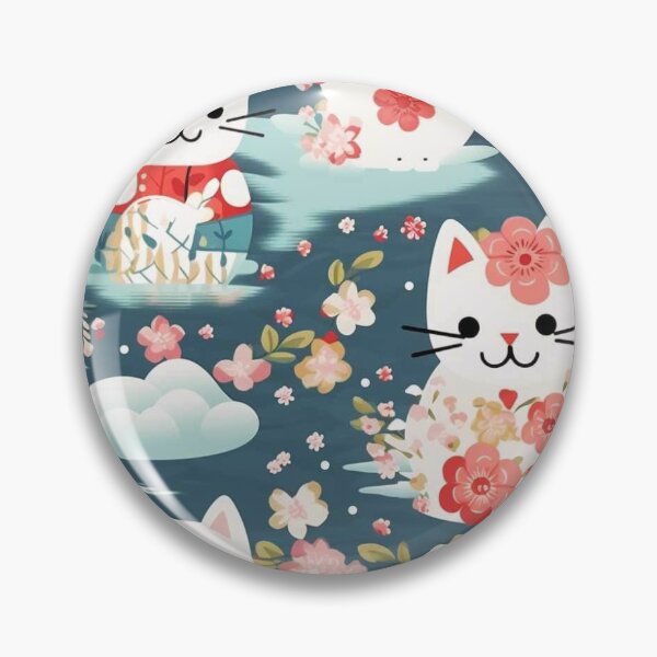 Item preview, Kitten in Japanese styleV.3 seamless pattern designed and sold by SorryCatPlay.