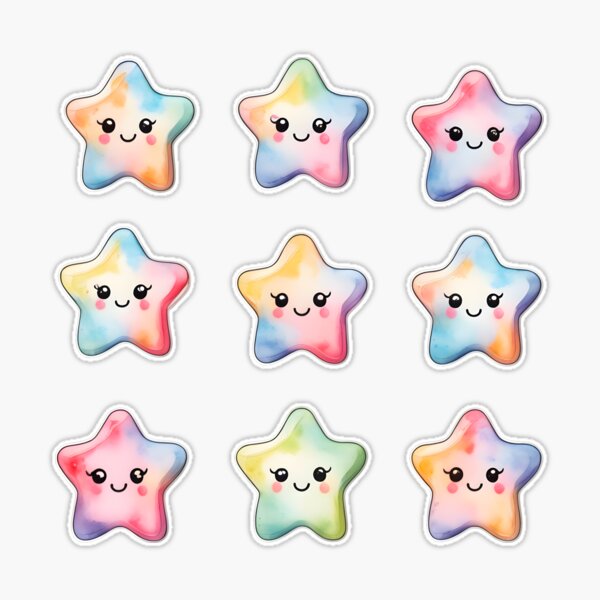 Kawaii Pastel Star Stickers – Sweet Kawaii Design