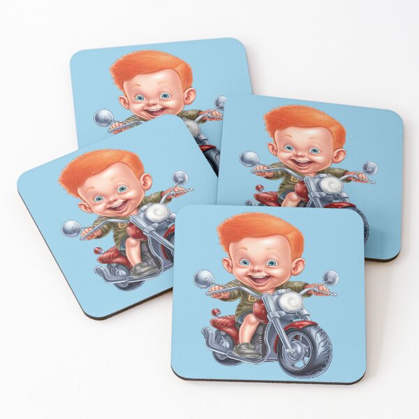 Item preview, A baby Riding a Red Toy Motorcycle (light blue background) designed and sold by TheTrendsDesk.