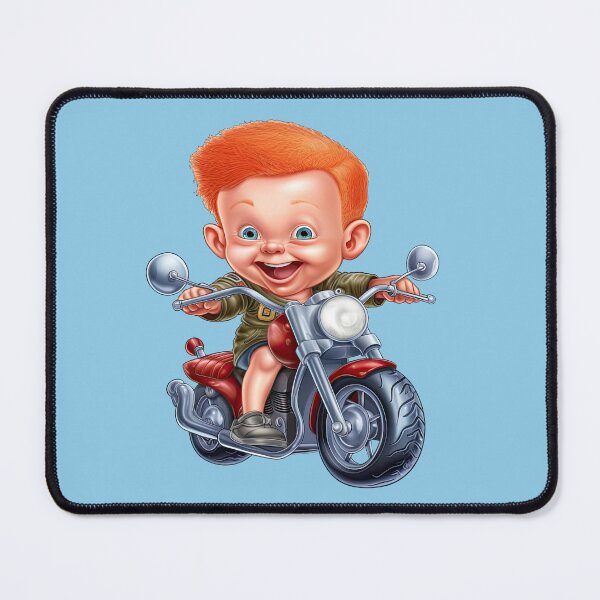 Item preview, A baby Riding a Red Toy Motorcycle (light blue background) designed and sold by TheTrendsDesk.
