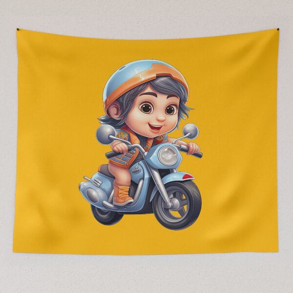 Item preview, A baby Riding a Blue Toy Motorcycle (background) designed and sold by TheTrendsDesk.