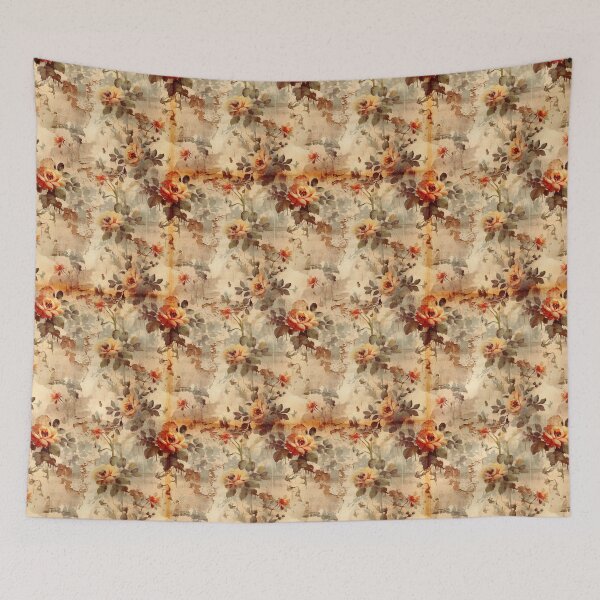 Item preview, Floral Grunge Damask Mixed Media designed and sold by JunkWithSteph.