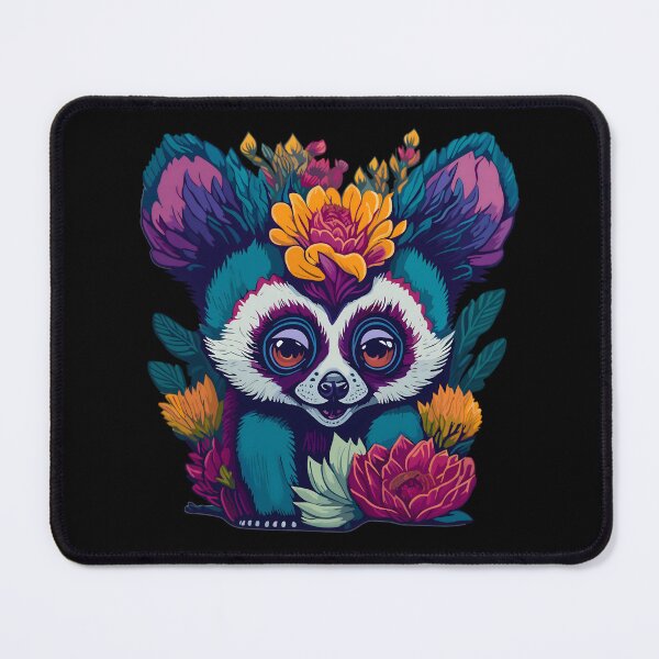 Item preview, Cute Lemur Art with Flowers designed and sold by FocusChillax.