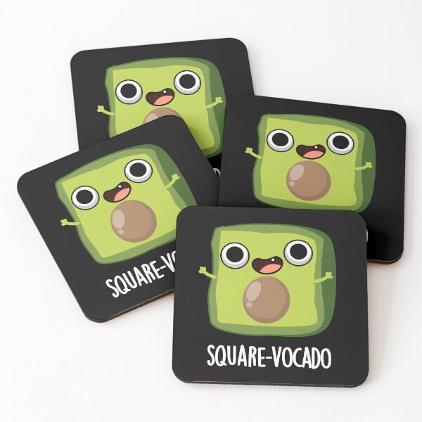 Item preview, Square-vocado Funny Avocado Puns (Dark BG) designed and sold by punnybone.
